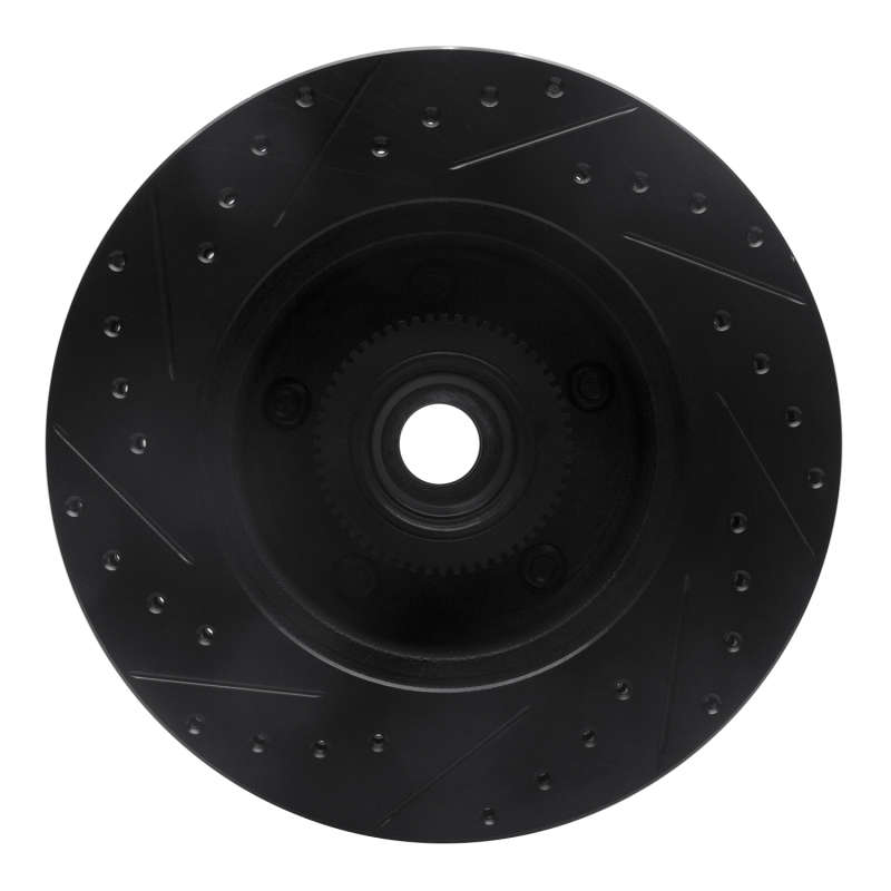 Dodge Ram 1500 Van Brake Rotor (1) - Front Right - R1 Concepts - Drilled & Slotted - Black - 2003